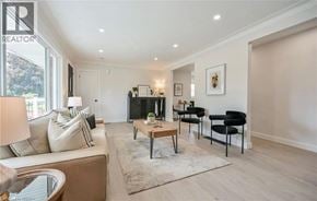 Brantford apartment for rent - A living room with a couch, chairs, and a coffee table.