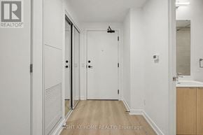 Toronto (Church-Yonge Corridor) condo for rent - A hallway with a white door and a light switch on the wall.