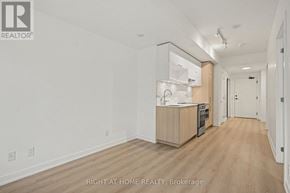 Toronto (Church-Yonge Corridor) condo for rent - A spacious kitchen with wooden floors and white walls.