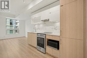 Toronto (Church-Yonge Corridor) condo for rent - A modern kitchen with wooden cabinets and stainless steel appliances.