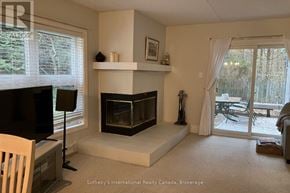 Collingwood townhouse for rent - A living room with a fireplace and a television.
