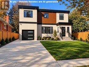 Toronto (Bendale) multi-family for rent - A black door with a glass window is set in a brick wall.