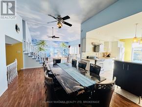 Fort Erie (Central) apartment for rent - A modern kitchen with a dining table set up.
