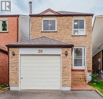 Vaughan (Glen Shields) apartment for rent - A brick house with the number 20 on the front door.