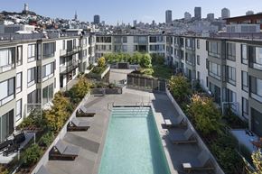 San Francisco apartment for rent - Common area with a swimming pool that can be enjoyed by our residents.