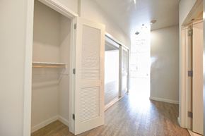 San Francisco apartment for rent - an empty hallway with an open closet door