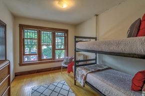 Madison apartment for rent - a bedroom with two bunk beds and a window