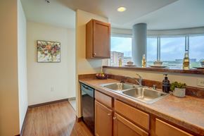 Madison apartment for rent - a kitchen with a sink and a window