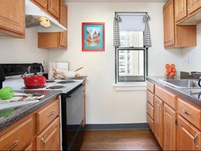 Boston apartment for rent - Model apartment kitchen.