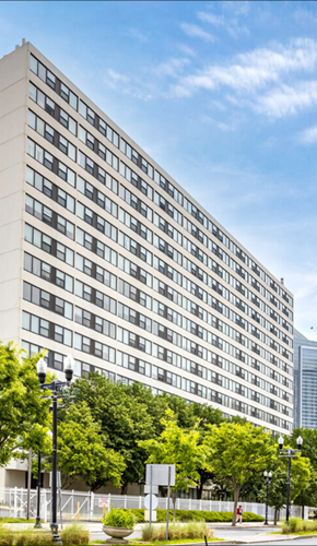 Atlantic City apartment for rent - a tall building with a street in front of it