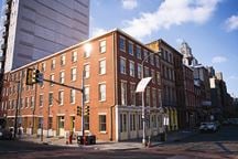 Philadelphia apartment for rent - a red brick building on the corner of a city street