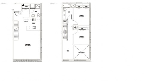 Floor plan for 2 beds, 2 baths, 1216 sqft