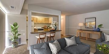 Bladensburg apartment for rent - a living room with a couch and a kitchen