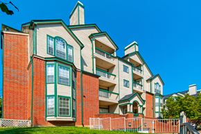 Adelphi apartment for rent - a large apartment building with red brick and green siding