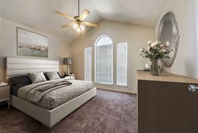 Adelphi apartment for rent - a bedroom with a bed and a large window