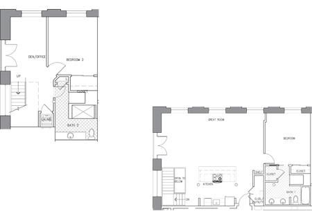 Floor plan for 2 beds, 2 baths, 1226 sqft
