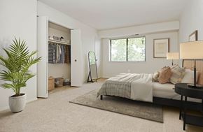 Baltimore apartment for rent - a bedroom with a bed and a closet