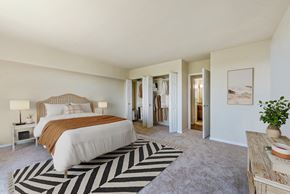 Silver Spring apartment for rent - a bedroom with a bed and a rug