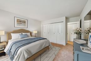 Oxon Hill apartment for rent - a bedroom with a bed and a sink and a closet