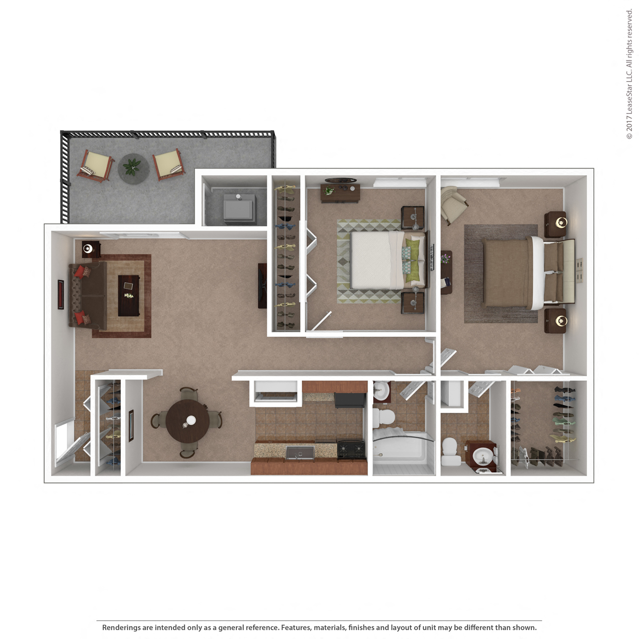 Floor plan for 2 beds, 1.5 baths, 1100 sqft