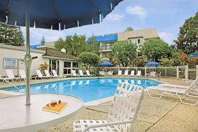 Campbell apartment for rent - a swimming pool with chairs and a table