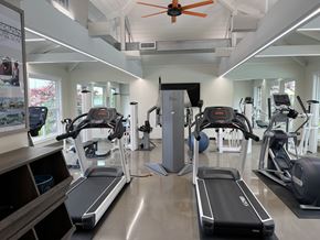 Campbell apartment for rent - A gym with treadmills and exercise equipment.
