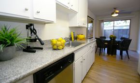 Mountain View apartment for rent - a kitchen with a counter top and a sink