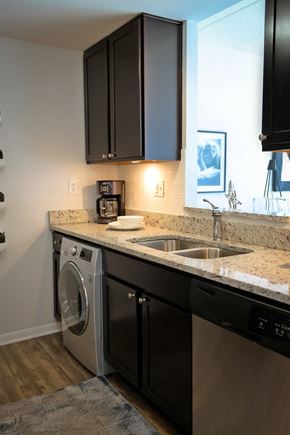 Cincinnati apartment for rent - Stainless Steel Sink With Faucet In Kitchen at Gramercy on Garfield, Cincinnati, OH