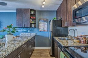 Denver apartment for rent - a kitchen with granite counter tops and stainless steel appliances
