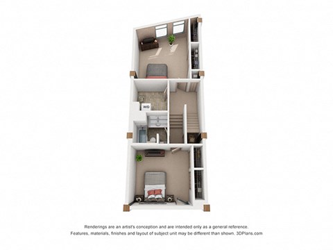 Floor plan for 2 beds, 2 baths, 1320 sqft