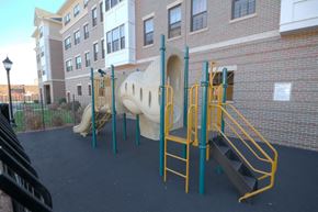 Orange apartment for rent - on-site playground