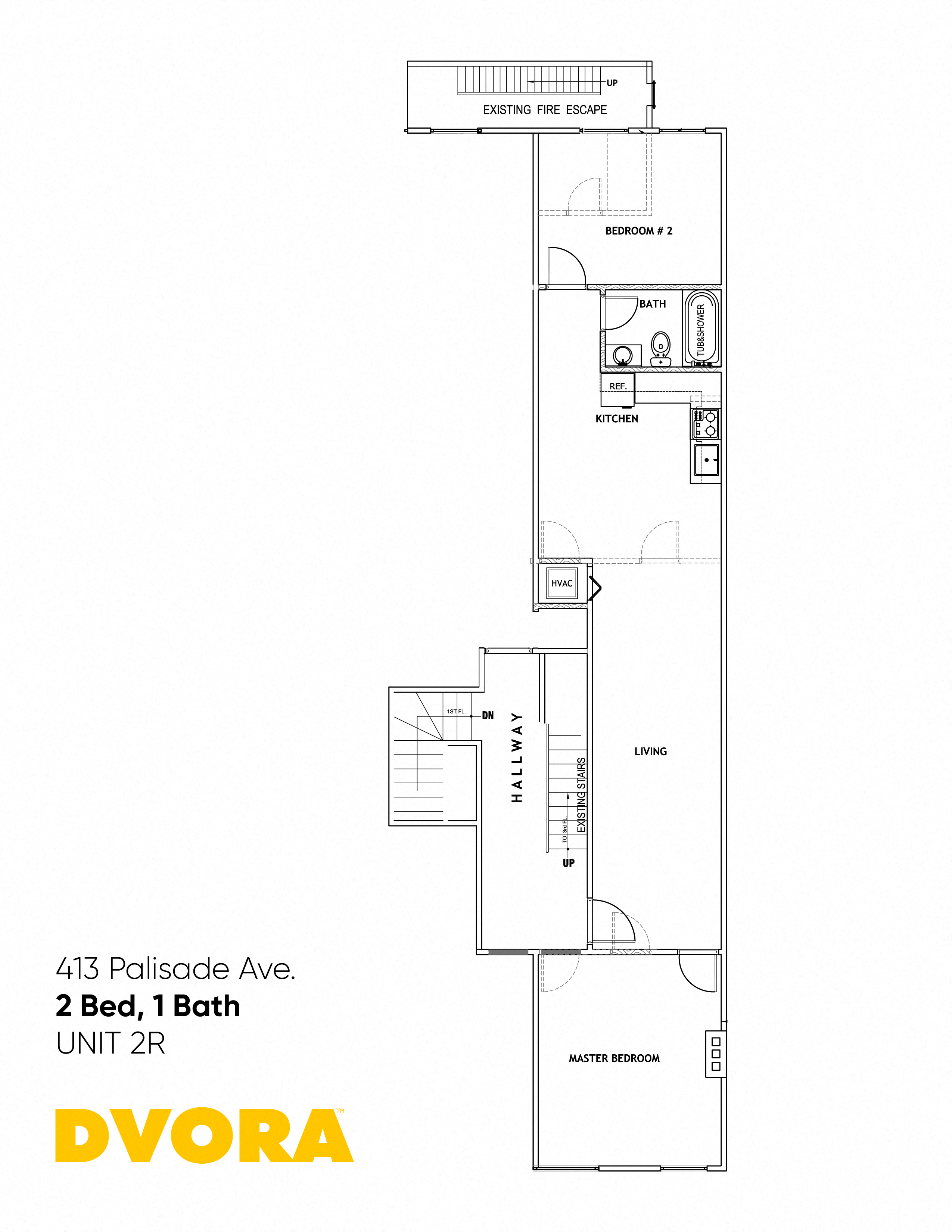 Floor plan for 2 beds, 1 bath, 828 sqft