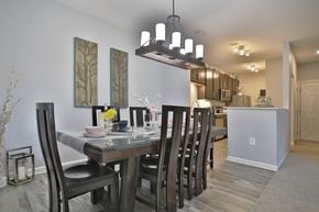 West Chester townhouse for rent - A dining room with a table set for four.