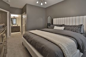 Fishers townhouse for rent - a bedroom with a bed and a bathroom