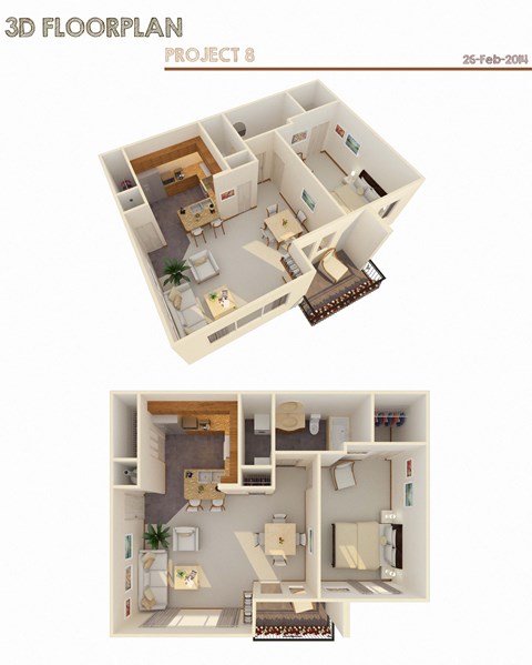 Floor plan for 1 bed, 1 bath, 789 sqft