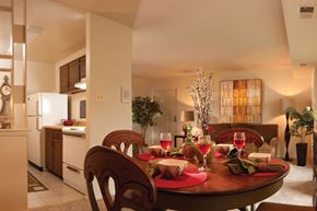 Essex apartment for rent - A dining room with a table set for a meal.