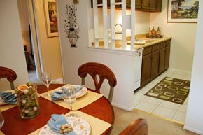 Essex apartment for rent - A dining room with a table set for two.