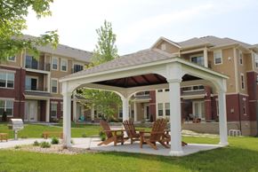 Madison apartment for rent - a pavilion with a table and chairs under it