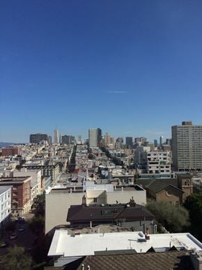 San Francisco apartment for rent - a view of the city from the roof of a building