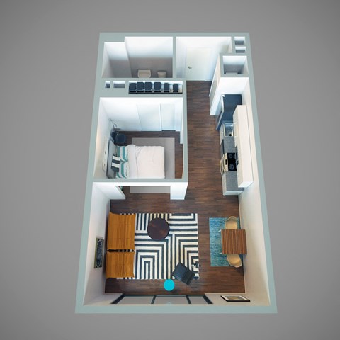 Floor plan for studio, 1 bath, 547 sqft