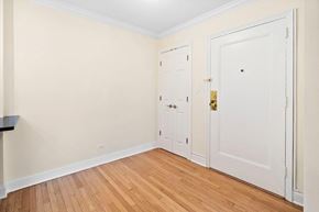 Upper Montclair apartment for rent - a bedroom with two doors and a wood floor