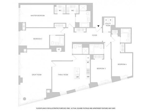 Floor plan for 4 beds, 5 baths, 2617 sqft