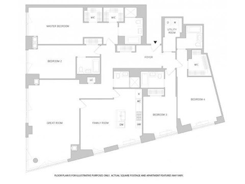 Floor plan for 4 beds, 5 baths, 2740 sqft