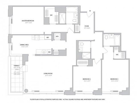 Floor plan for 3 beds, 3 baths, 1847 sqft