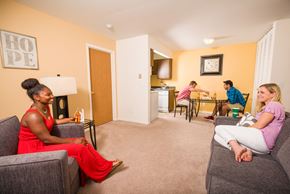 East Lansing apartment for rent - Spacious Living room in East Lansing Apartments near Michigan State University | Woodside