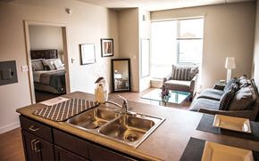 Chicago apartment for rent - A kitchen with a sink and a counter top.