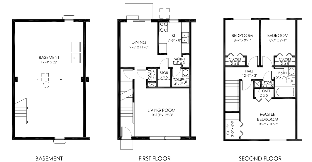 Floor plan for 3 beds, 1 bath, 1674 sqft