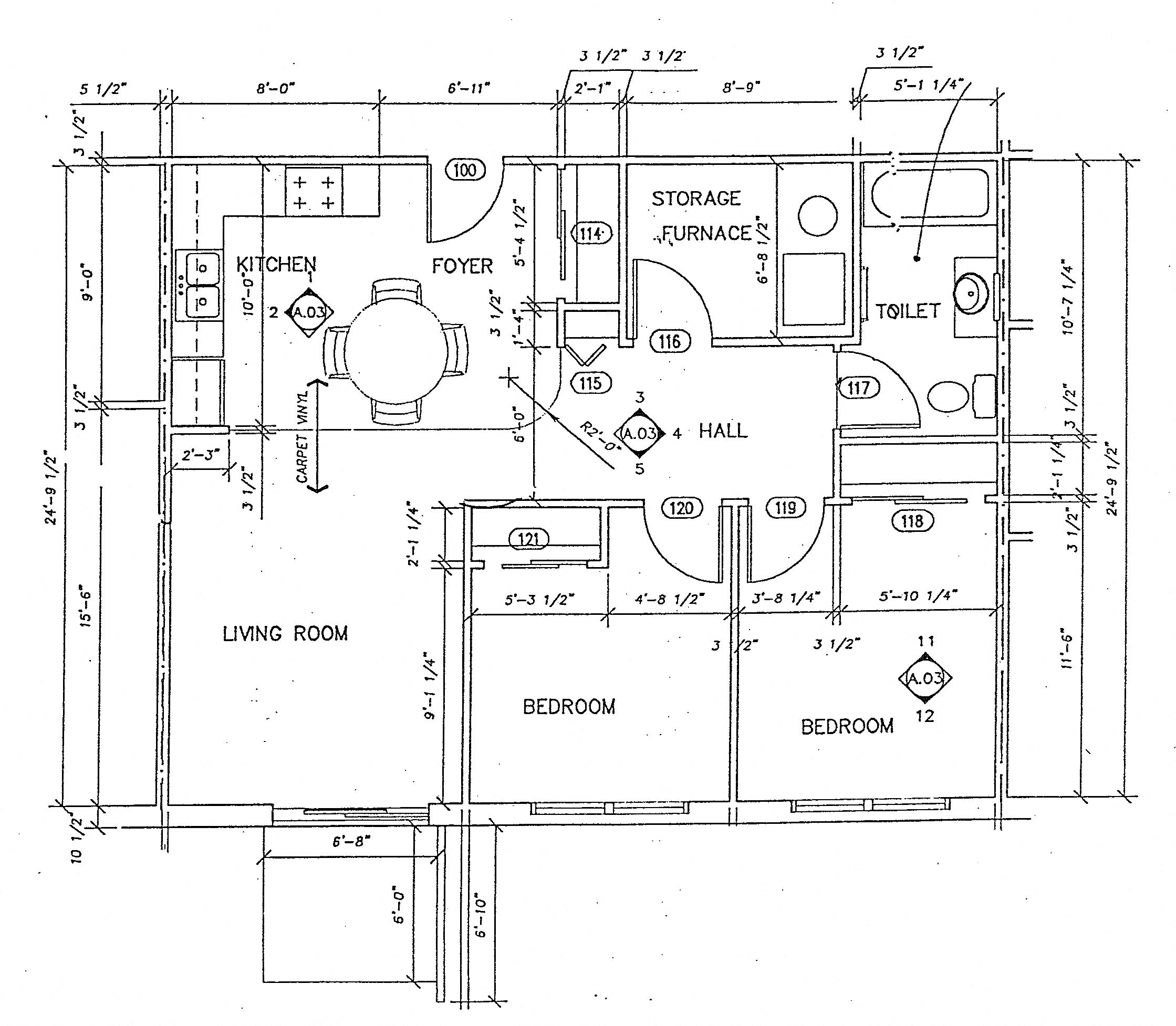 Floor plan for 2 beds, 1 bath, 876 sqft