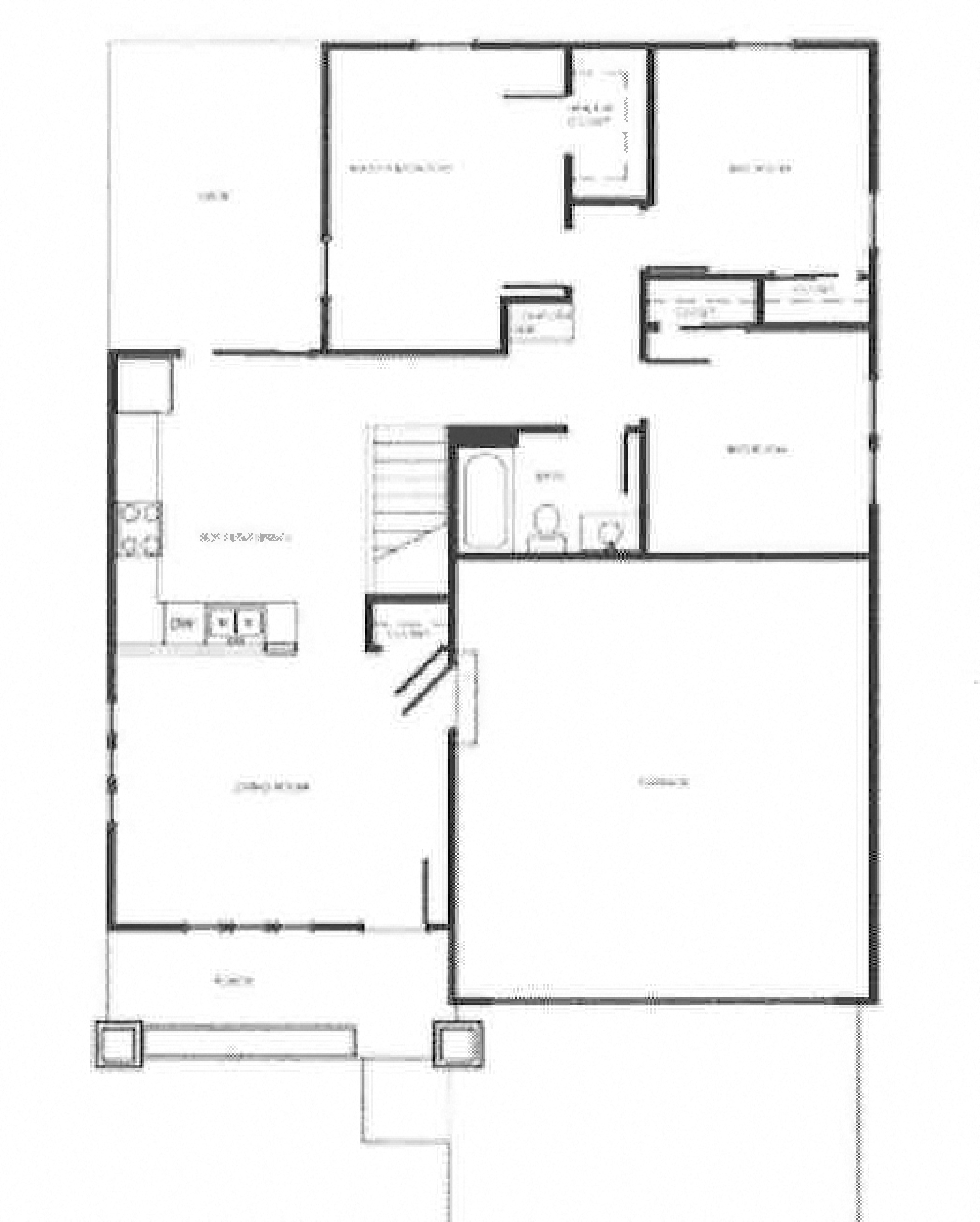 Floor plan for 3 beds, 2 baths, 1140 sqft