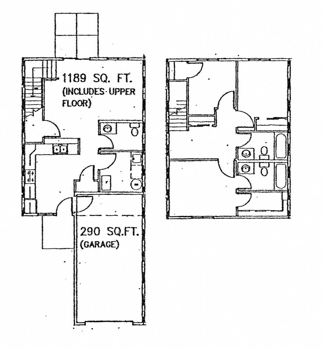 Floor plan for 3 beds, 2.5 baths, 1232 sqft